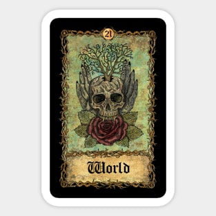 World. Eternal Bones Tarot (Colorful) design. Sticker